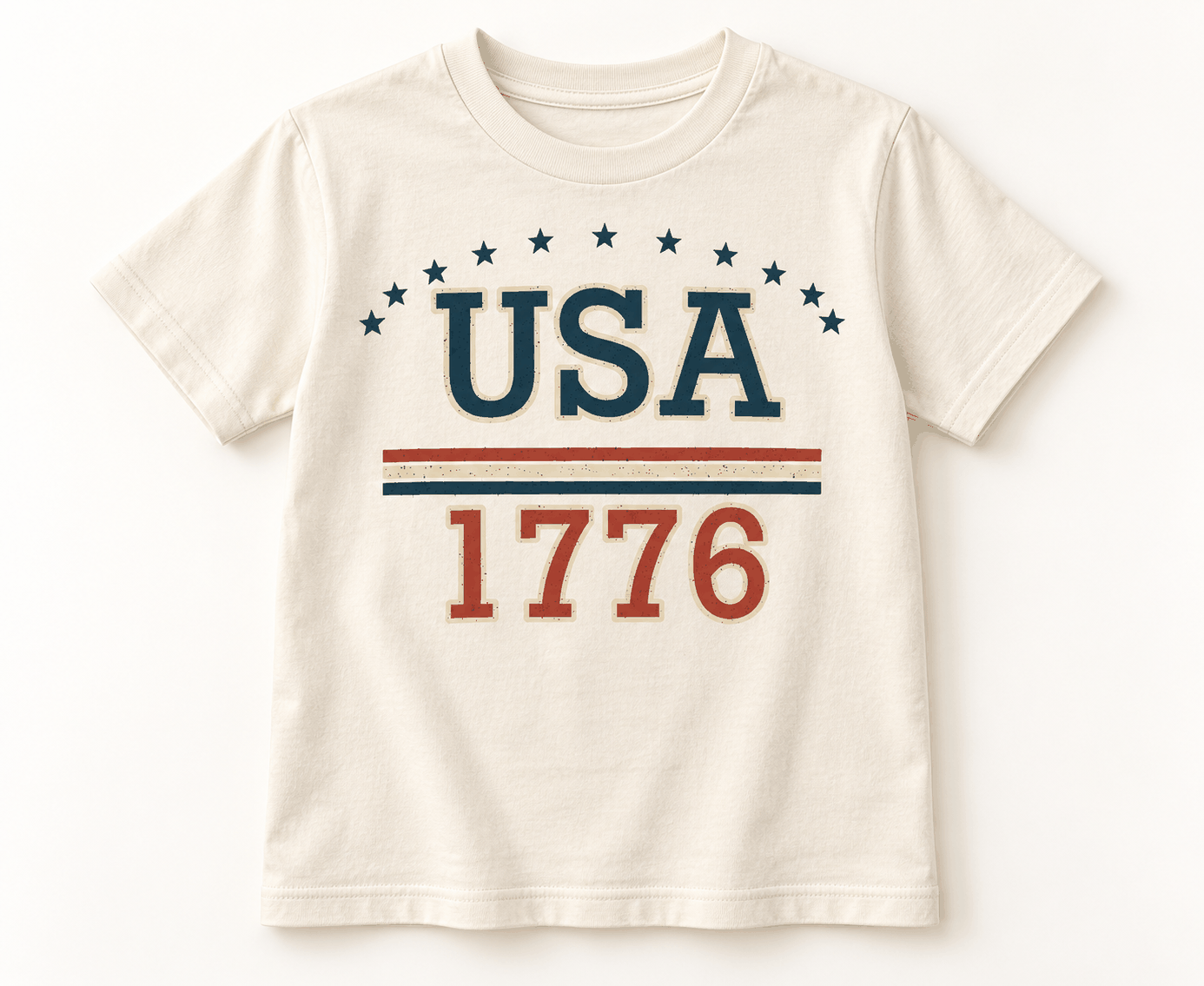 Natural USA 1776 Youth Tee with original centered front design